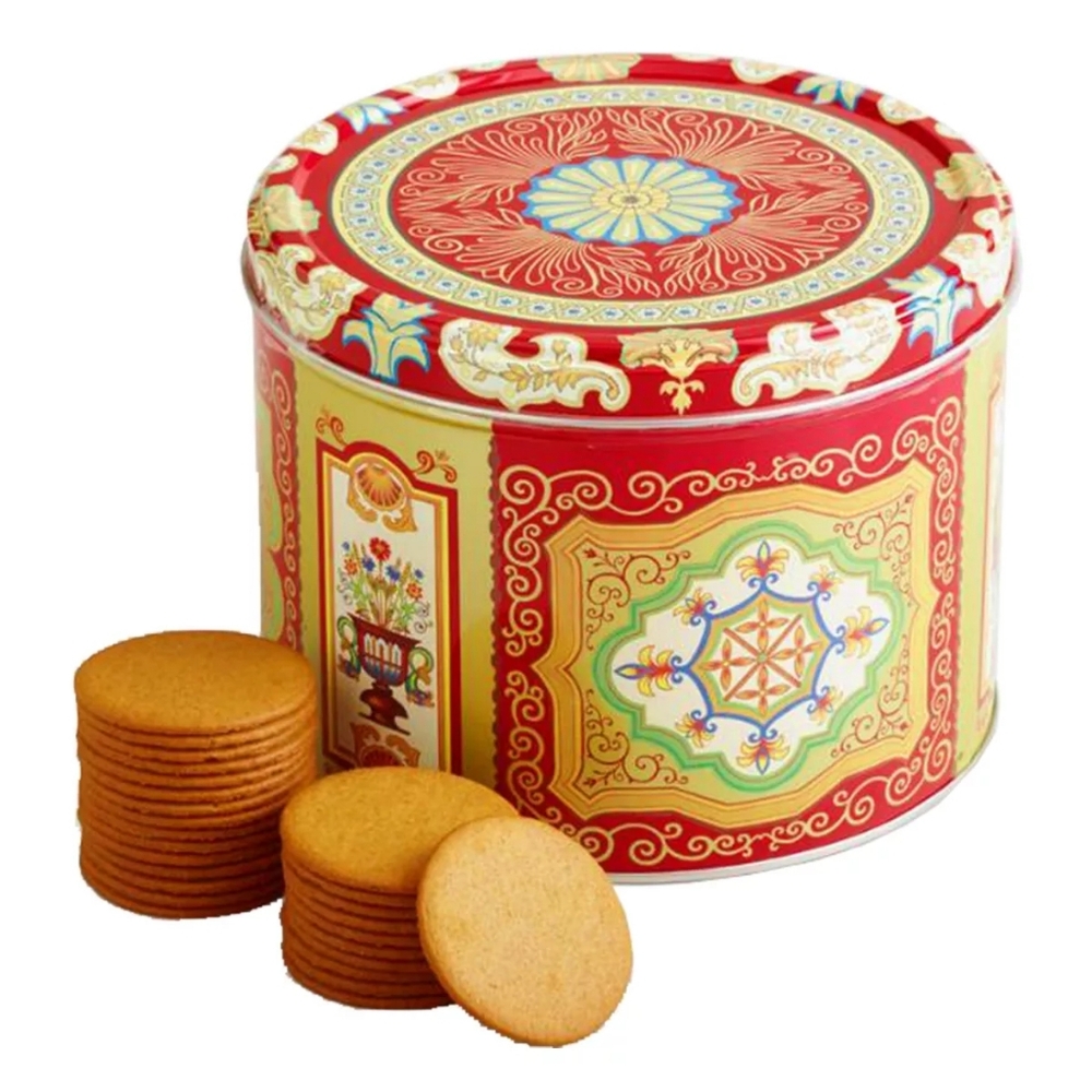Swedish Nyåkers Pepparkakor (Swedish Gingersnap) Round Lidded Metal Cookie EMPTY